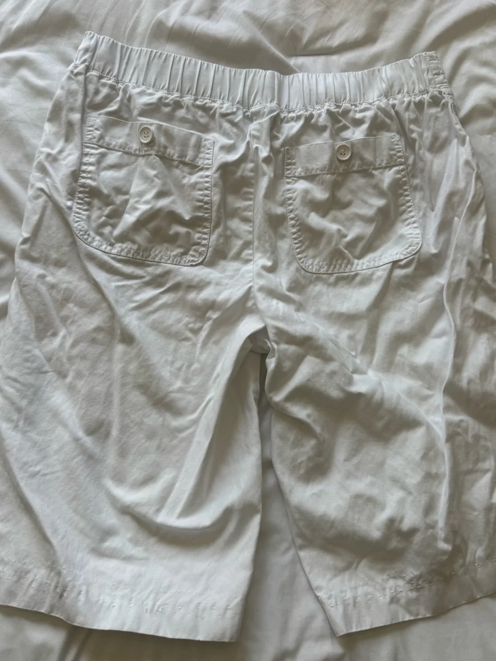 Talbots Men's White Drawstring Cotton Hybrid Shorts